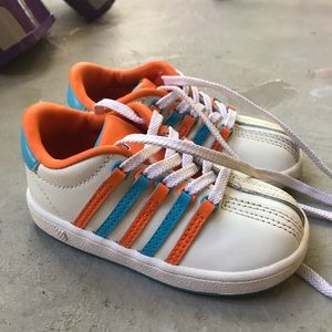 K-SWISS Blippi shoes, size: 7, color: blue/orange. Gently used.